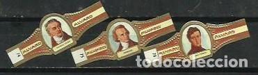 Vitolas de colecci&oacute;n: ALVARO.-ID 58-86.-SERIE INVENTORES.-N&ordm;S 74-75-78
