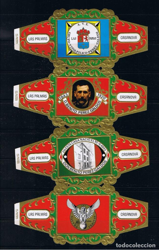 Collection cigar bands: CASANOVA.- GRUPO VITOLFILICO P&Eacute;REZ GALD&Oacute;S - 4 VITOLAS - SERIE COMPLETA