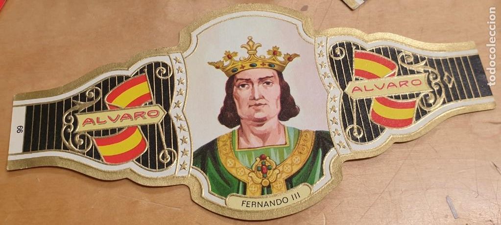 Bagues de cigare de collection: VITOLA ALVARO REYES DE ESPA&Ntilde;A FERNANDO III N&ordm; 66 14,5X7 CM.