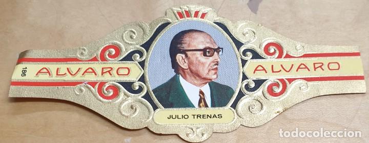 Vitolas de colecci&oacute;n: VITOLA ALVARO SERIE LITERATOS M&Aacute;LAGA JULIO TRENAS N&ordm; 186 9,5X4 CM.