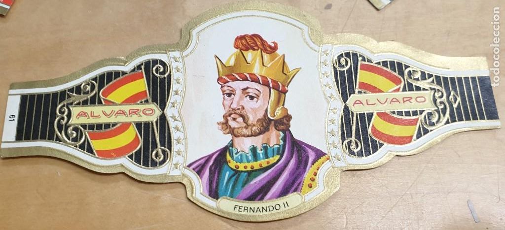 Vitolas de colecci&oacute;n: VITOLA ALVARO REYES DE ESPA&Ntilde;A FERNANDO II N&ordm; 61 14,5X7 CM.