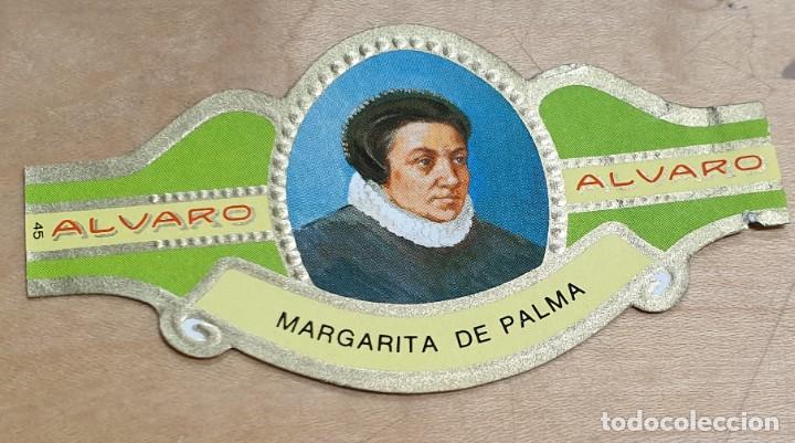 Vitolas de colecci&oacute;n: VITOLA ALVARO SERIE MUJERES FAMOSAS EN LA HISTORIA MARGARITA DE PALMA PA&Iacute;SES BAJOS N&ordm; 45 6,5X3,5 CM.