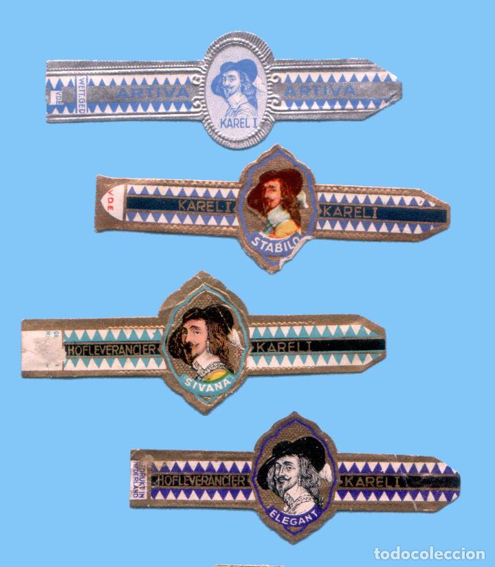 Vitolas de colecci&oacute;n: 4 VITOLAS ANTIGUAS - MARCA KAREL I (FONDO AZUL) - PROCEDENCIA HOLANDA