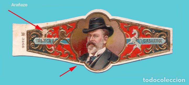 Bagues de cigare de collection: VITOLA MEXICANA ANTIGUA - MARCA GABARROT - EDUARDO VII DE INGLATERRA -LITO. HS 3268