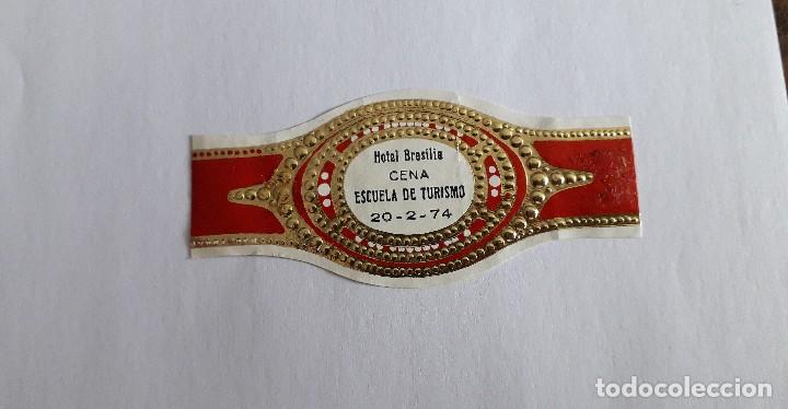 Bagues de cigare de collection: vitola de puro, hotel Brasilia, cena escuela de turismo, a&ntilde;o 1974