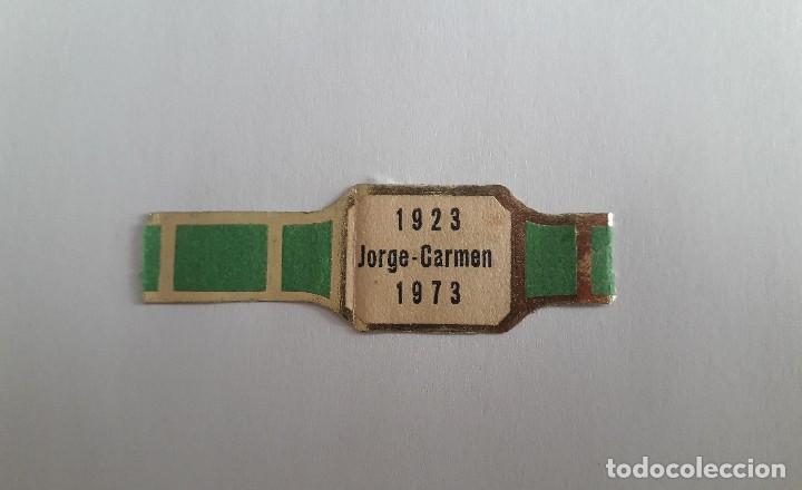 Vitolas de colecci&oacute;n: vitola de puro, Jorge - Carmen, 1923-1973
