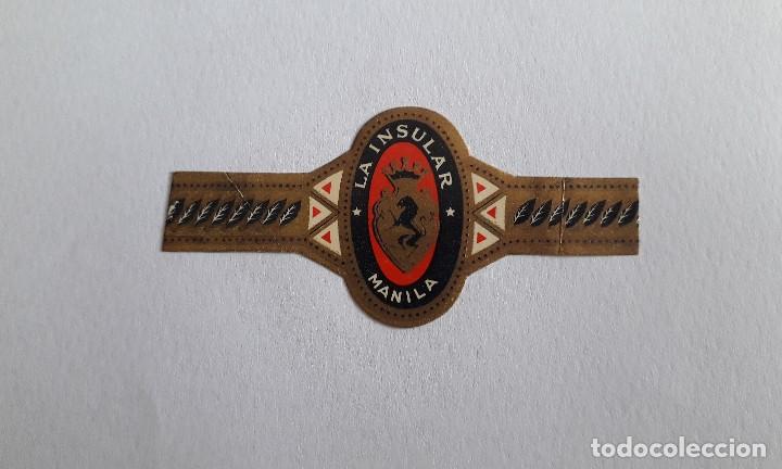 Sammlung von Banderolen: vitola de puro, La insular, Manila.