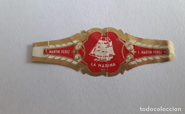 Sammlung von Banderolen: vitola de puro, La marina, J. Mart&iacute;n P&eacute;rez.