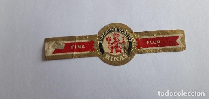 Sammlung von Banderolen: vitola de puro, Rinas, superfine qualite. fina flor.