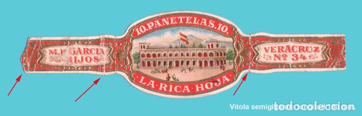 Vitolas de colecci&oacute;n: VITOLA SEMIGIGANTE MUY ANTIGUA - MARCA LA RICA HOJA (VERACRUZ - M&Eacute;XICO)