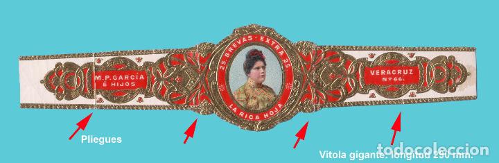 Vitolas de colecci&oacute;n: VITOLA GIGANTE MUY ANTIGUA - MARCA LA RICA HOJA (VERACRUZ - M&Eacute;XICO)