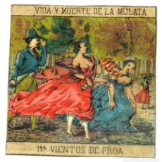 Vitolas de colección: MARQUILLA CIGARRERA SIGLO XIX, SERIE VIDA Y MUERTE DE LA MULATA, MARQUILLA CIGARRERA CUBANA, CUBA, M. Lote 319004203