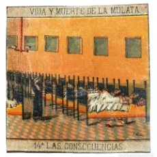 Vitolas de colección: MARQUILLA CIGARRERA SIGLO XIX, SERIE VIDA Y MUERTE DE LA MULATA, MARQUILLA CIGARRERA CUBANA, CUBA, M. Lote 319004253