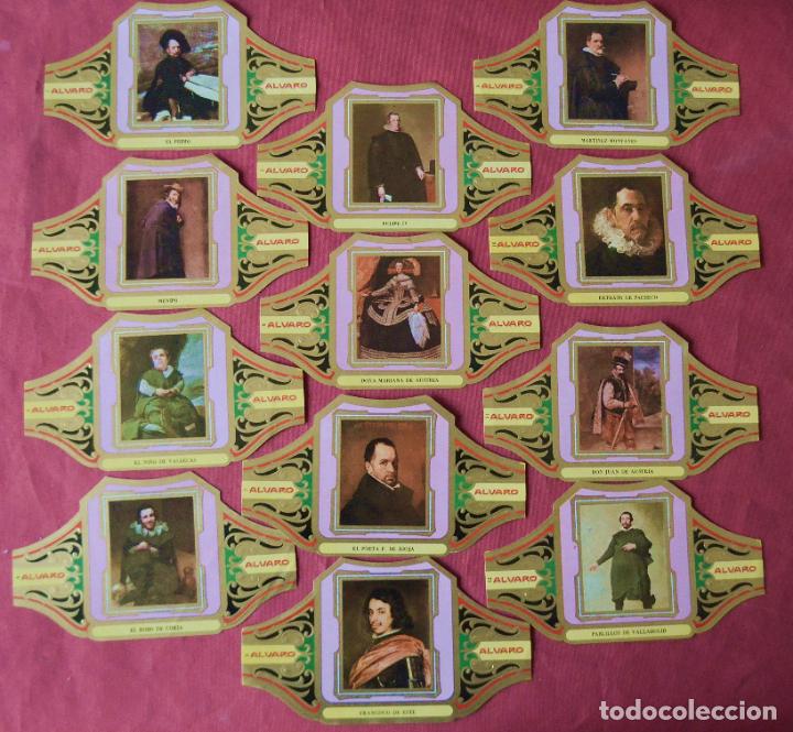 Sammlung von Banderolen: CUADROS DE PINTORES ESPA&Ntilde;OLES - 12 VITOLAS ALVARO TAMA&Ntilde;O GRANDE - VELAZQUEZ - SERIE III - COMPLETA