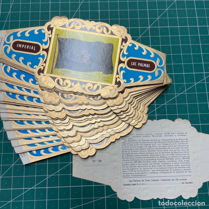 Sammlung von Banderolen: Colecci&oacute;n incompleta de 127 de 130 vitolas Imperial Las Palmas tipo cromo de banderas de pa&iacute;ses