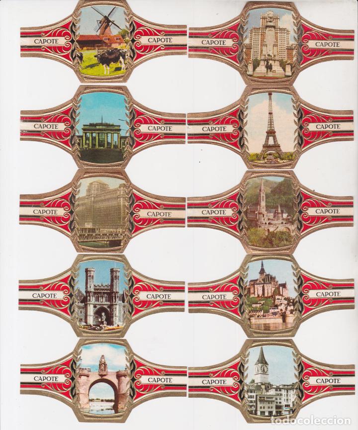 Bagues de cigare de collection: 24 VITOLAS TABACOS CAPOTE &ndash; SERIE COMPLETA &ndash; COLECCION MARAVILLAS MUNDIALES