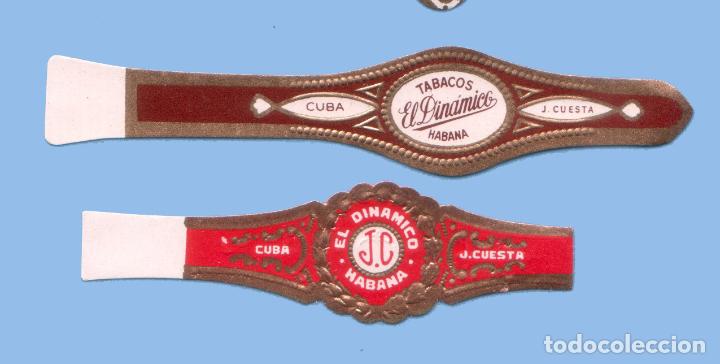 Bagues de cigare de collection: 2 VITOLAS CUBANAS ANTIGUAS - MARCA EL DIN&Aacute;MICO - FABRICANTE J. CUESTA