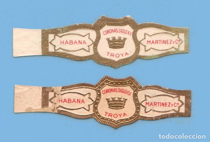 An&eacute;is de charuto de cole&ccedil;&atilde;o: 2 Vitolas Cubanas Antiguas - Marca TROYA - Corona