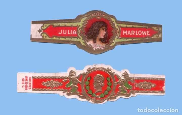 Sammlung von Banderolen: 2 VITOLAS ANTIGUAS - PROCEDENCIA USA - TEM&Aacute;TICA MUJERES