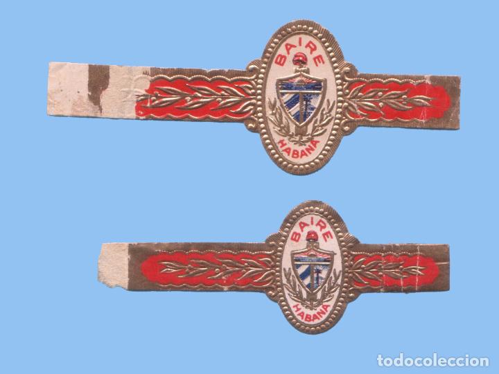 Vitolas de colecci&oacute;n: 2 VITOLAS CUBANAS ANTIGUAS - MARCA BAIRE - ESCUDO DE CUBA
