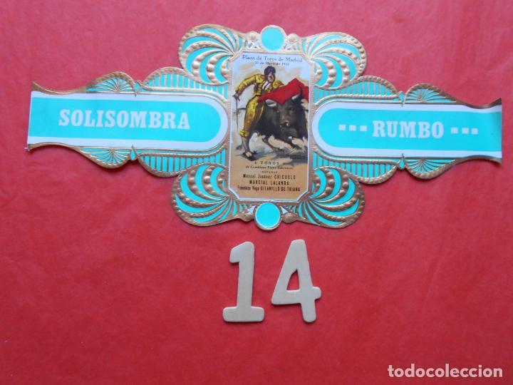 Vitolas de colecci&oacute;n: VITOLA SERIE TAURINA CARTELES HISTORICOS CIGARRO SOLISOMBRA N&ordm; 14