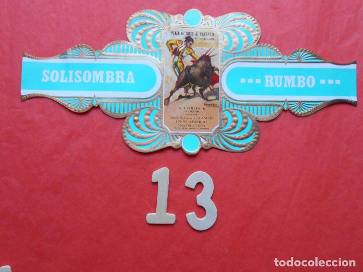 Vitolas de colecci&oacute;n: VITOLA SERIE TAURINA CARTELES HISTORICOS CIGARRO SOLISOMBRA N&ordm; 13