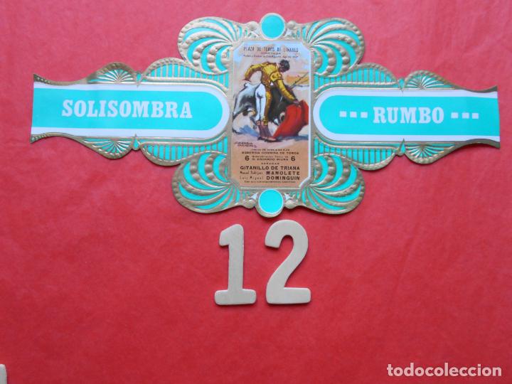 Vitolas de colecci&oacute;n: VITOLA SERIE TAURINA CARTELES HISTORICOS CIGARRO SOLISOMBRA N&ordm; 12