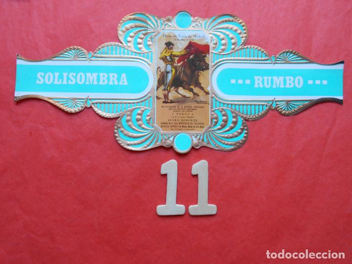 Vitolas de colecci&oacute;n: VITOLA SERIE TAURINA CARTELES HISTORICOS CIGARRO SOLISOMBRA N&ordm; 11