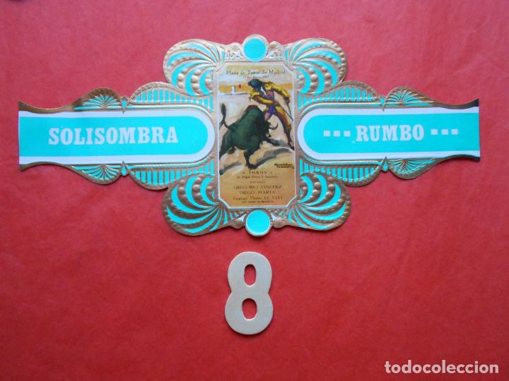 Vitolas de colecci&oacute;n: VITOLA SERIE TAURINA CARTELES HISTORICOS CIGARRO SOLISOMBRA N&ordm; 8