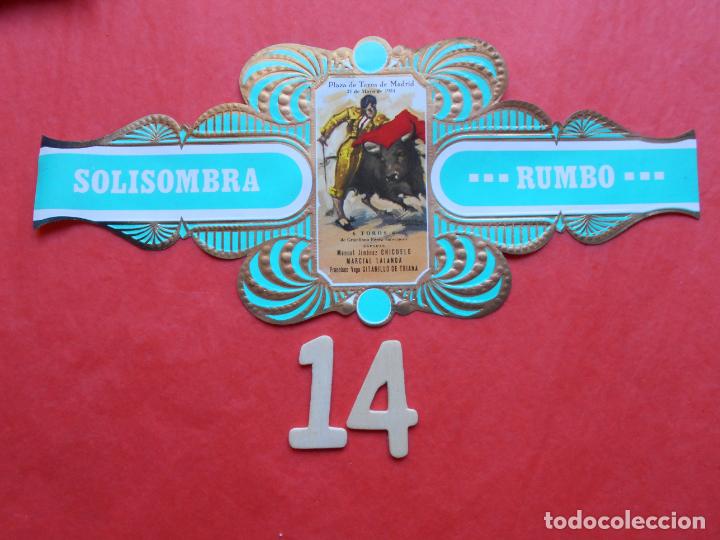 Vitolas de colecci&oacute;n: VITOLA SERIE TAURINA CARTELES HISTORICOS CIGARRO SOLISOMBRA N&ordm; 14
