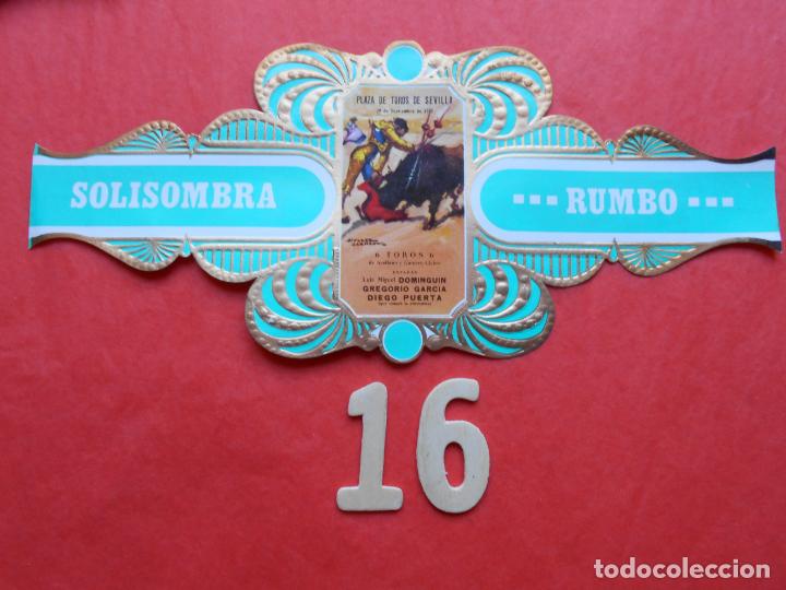 Vitolas de colecci&oacute;n: VITOLA SERIE TAURINA CARTELES HISTORICOS CIGARRO SOLISOMBRA N&ordm; 16