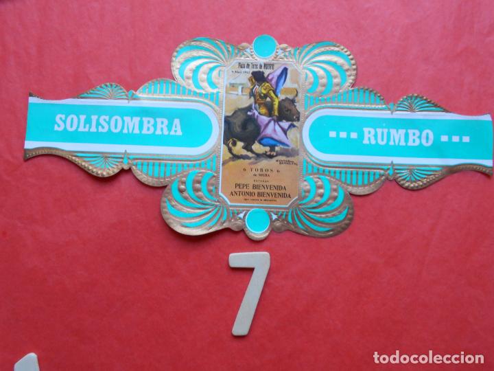 Bagues de cigare de collection: VITOLA SERIE TAURINA CARTELES HISTORICOS CIGARRO SOLISOMBRA N&ordm; 7