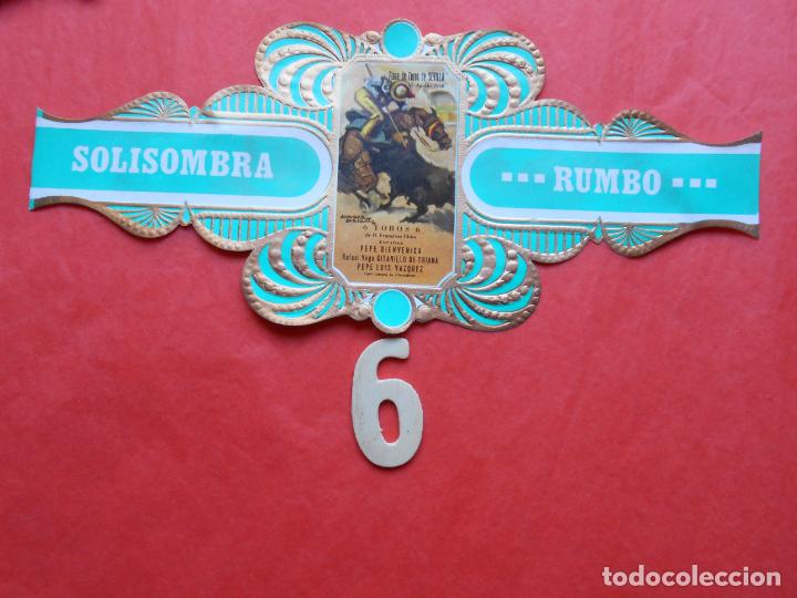 Bagues de cigare de collection: VITOLA SERIE TAURINA CARTELES HISTORICOS CIGARRO SOLISOMBRA N&ordm; 6