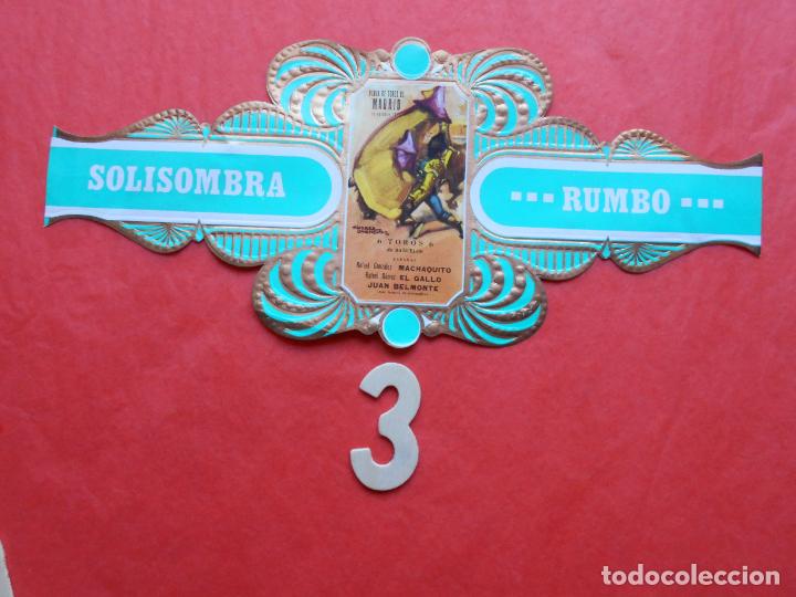 Bagues de cigare de collection: VITOLA SERIE TAURINA CARTELES HISTORICOS CIGARRO SOLISOMBRA N&ordm; 3