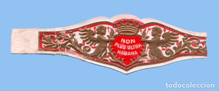 Vitolas de colecci&oacute;n: VITOLA ANTIGUA - SIN MARCA - NON PLUS ULTRA - ESCUDO ENTRE PERSONAJES ALADOS