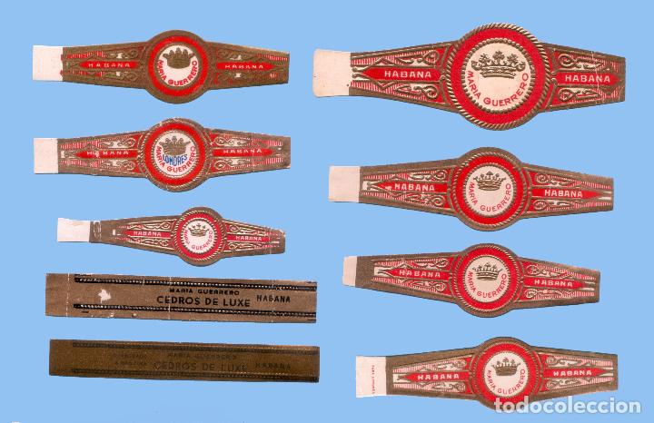 Vitolas de colecci&oacute;n: 9 VITOLAS CUBANAS ANTIGUAS - MARCA MARIA GUERRERO