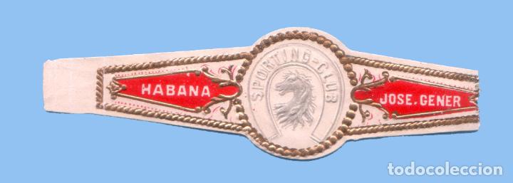Collection cigar bands: VITOLA CUBANA ANTIGUA - Marca JOSE GENER - Sporting Club - CABALLO