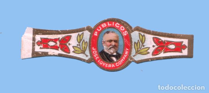 Bagues de cigare de collection: VITOLA ANTIGUA - Procedencia USA - Marca JOSE LOVERA COMPANY - Publicos - Tem&aacute;tica personajes
