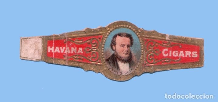 Vitolas de colecci&oacute;n: VITOLA ANTIGUA - Procedencia USA - Marca JAMES LICK - Tem&aacute;tica personajes