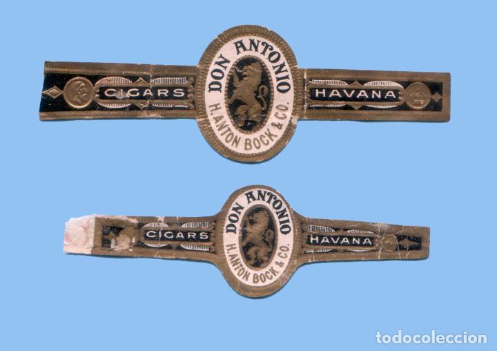 Vitolas de colecci&oacute;n: 2 VITOLAS ANTIGUAS - Procedencia USA - Marca DON ANTONIO - H. ANTON BOCK & Co. - Le&oacute;n rampante