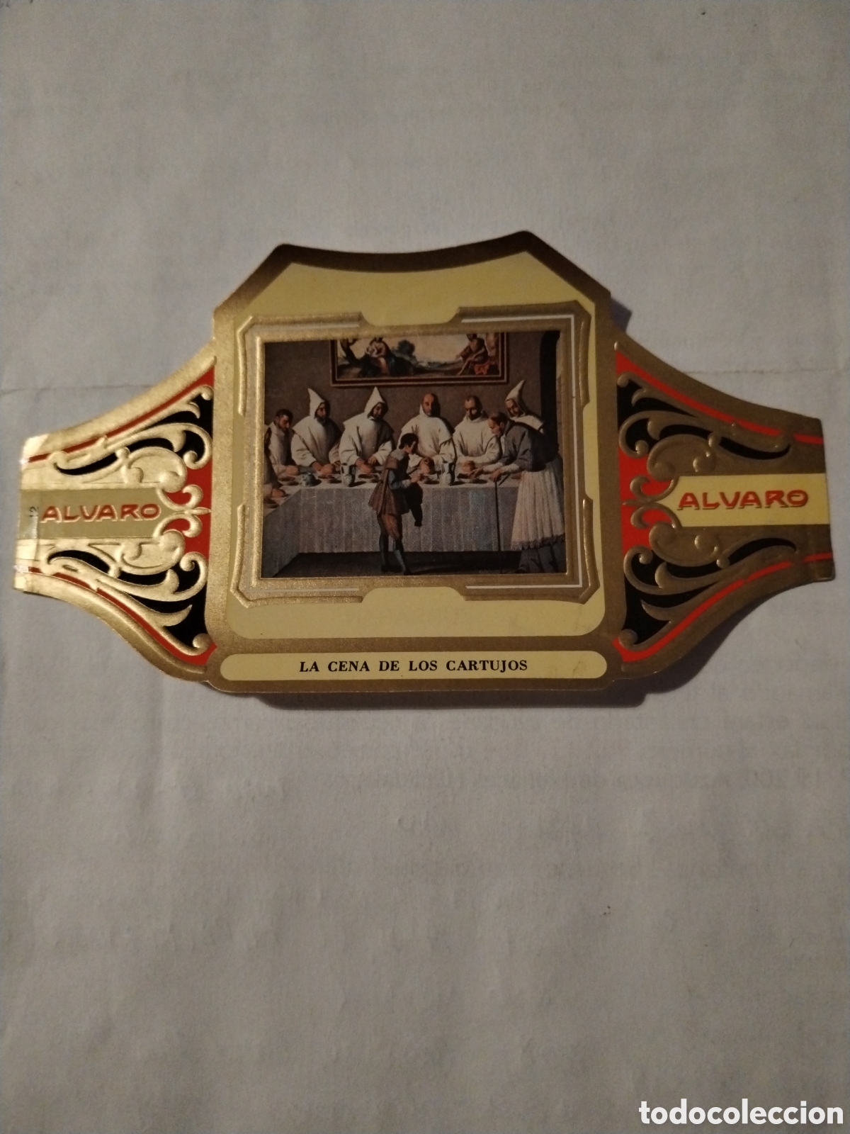 Collection cigar bands: Vitola &Aacute;lvaro cuadros de pintores espa&ntilde;oles II Zurbaran la cena de los cartujos