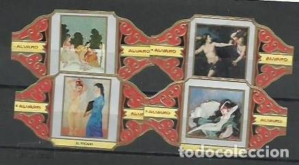 Vitolas de colecci&oacute;n: &Aacute;LVARO.-ID 42-75.- Serie EL DESNUDO EN EL ARTE IV.-MEDIANA Vitolas n&ordm; 1-8-14-16