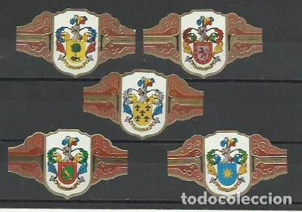 Vitolas de colecci&oacute;n: ALVARO.-ID 43-76.- Serie HER&Aacute;LDICA I (FP).- Vitolas 1-13-16-18-20