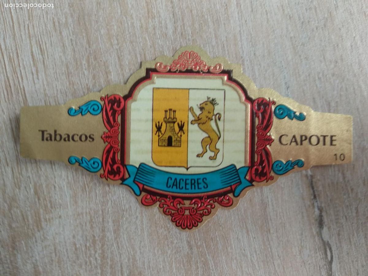 Sammlung von Banderolen: VITOLA CAPOTE - COLECCION PROVINCIAS DE ESPA&Ntilde;A - ESCUDOS - N&ordm; 10 - CACERES