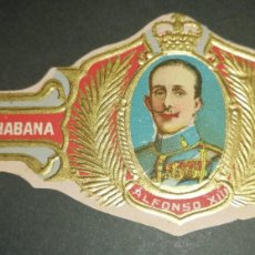 Vitolas de colección: CUBA VITOLA * ALFONSO XIII - MARIA GUERRERO HABANA * TABACO HABANO ANILLA DE CIGARROS PUROS