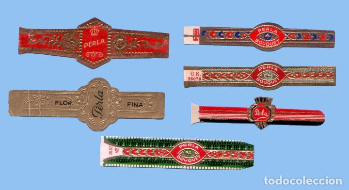 Vitolas de colecci&oacute;n: 6 VITOLAS ANTIGUAS - SIN MARCA - CON EL TEXTO &rdquo;PERLA&rdquo; - Foto 1