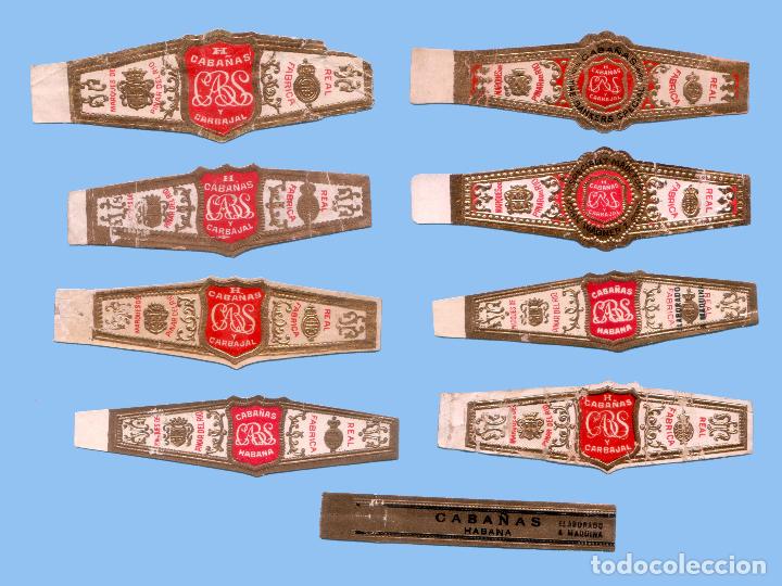 Bagues de cigare de collection: 9 VITOLAS CUBANAS ANTIGUAS - MARCA HIJA DE CABA&Ntilde;AS Y CARBAJAL