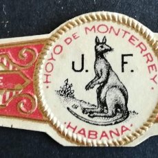Vitolas de colección: CUBA VITOLA * CANGURO J.F. HOYO MONTERREY JOSE GENER HABANA * TABACO HABANO ANILLA DE CIGARROS PUROS
