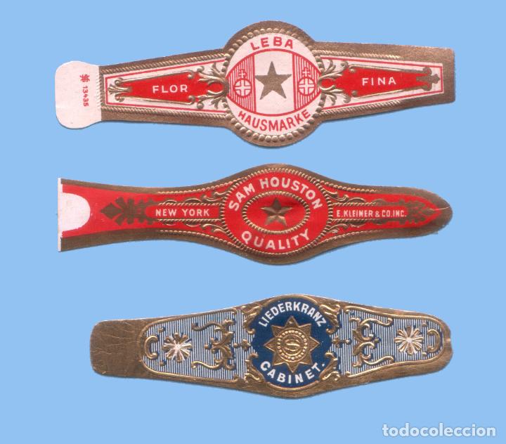 Collection cigar bands: 3 VITOLAS ANTIGUAS - DISTINTAS MARCAS - TEM&Aacute;TICA ESTRELLAS