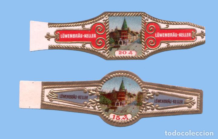 Vitolas de colecci&oacute;n: 2 VITOLAS ANTIGUAS - MARCA L&Ouml;WENBR&Auml;U-KELLER - TEM&Aacute;TICA EDIFICACIONES - Foto 1